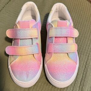 Cat & Jack Glittery Pink and Yellow Kids Sneakers